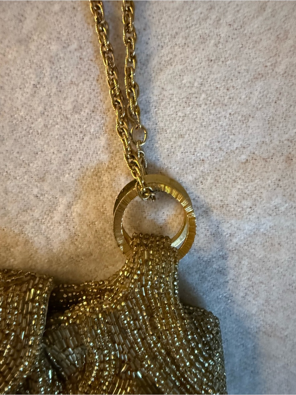 Walborg Gold Beaded Clutch with Chain Strap - Picture 3 of 13